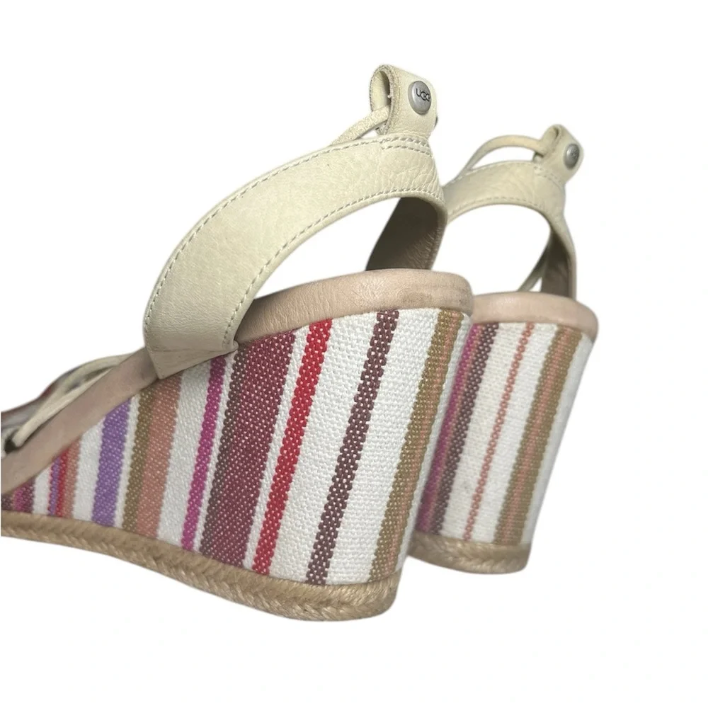 Ugg‎ Stripe Stylish Multicolor Wedge Sandals Sz 10